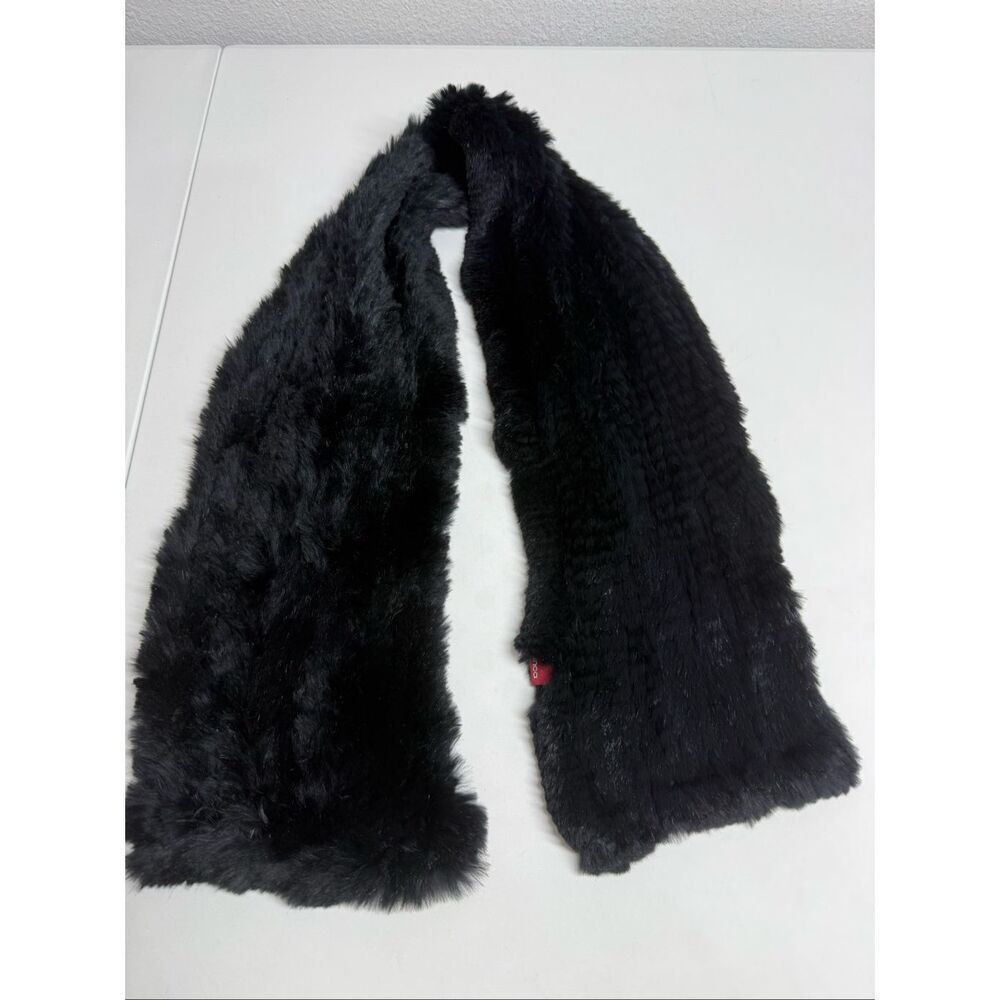 Rare Bianka Luxury Rabbit Fur Scarf Black